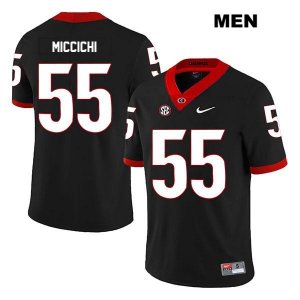 Men's Georgia Bulldogs NCAA #55 Miles Miccichi Nike Stitched Black Legend Authentic College Football Jersey ZKJ0154BQ